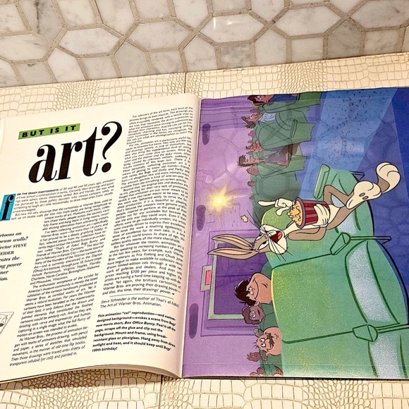 Bugs Bunny "He's 50 Folks!" 50th Anniversary Magazine With Animation Cell - Picture 2 of 4